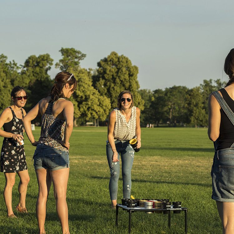 Girls playing Corkaine at a local park